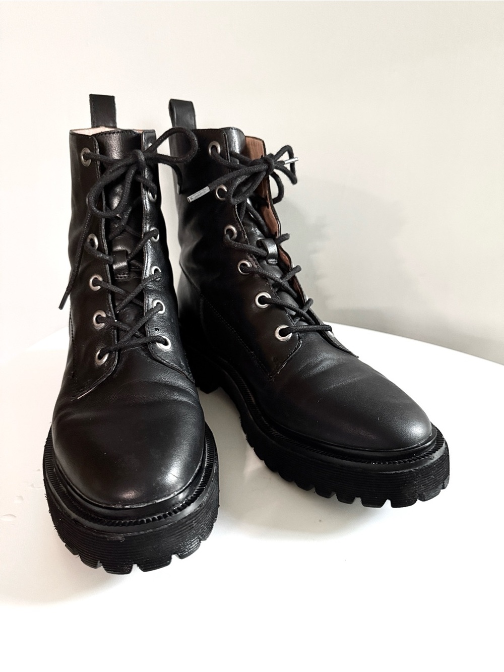 Madewell Black Lace-Up Combat Boots -Women's Size 9